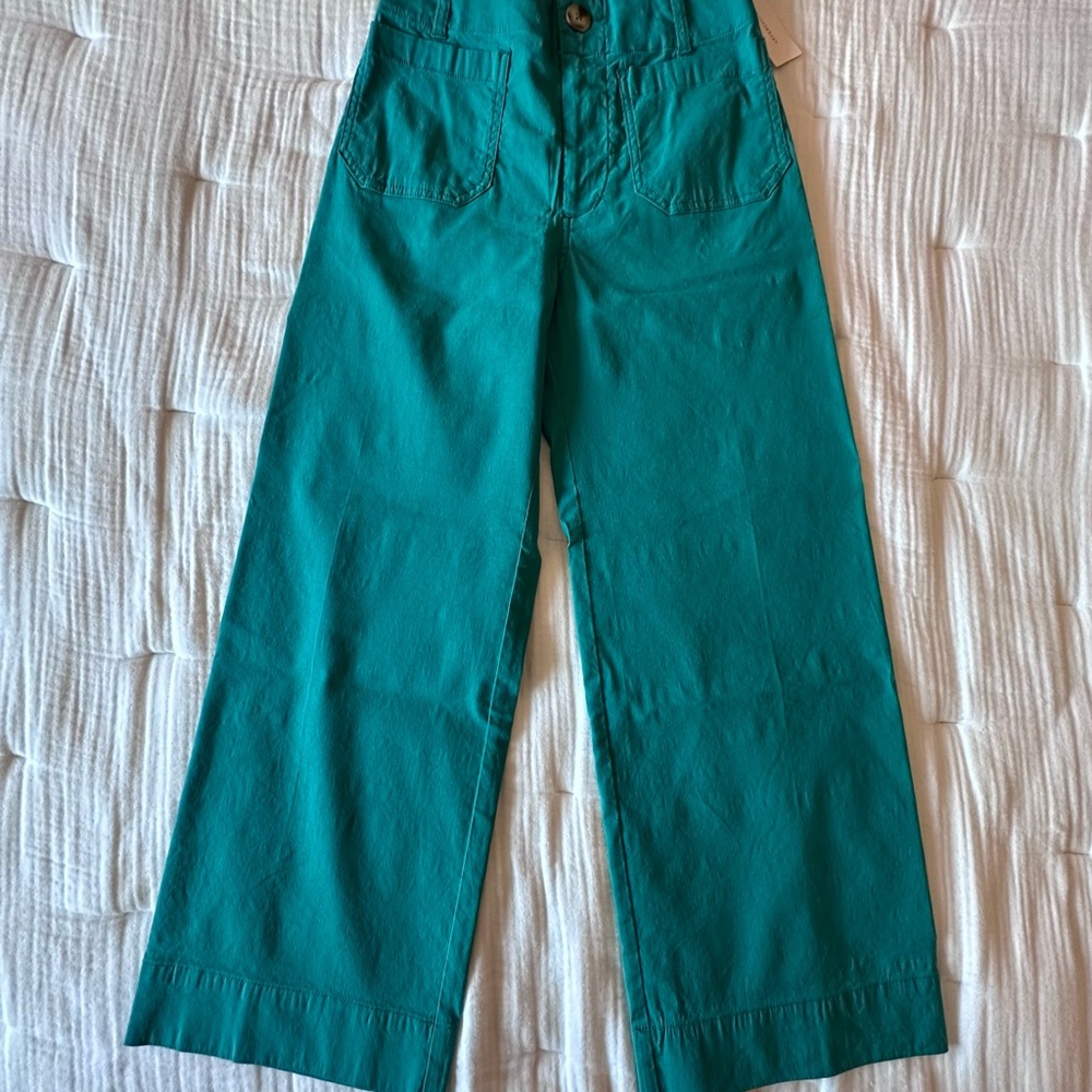 New Maeve “The Colette” Crop Anthropologie Emerald Green Pants